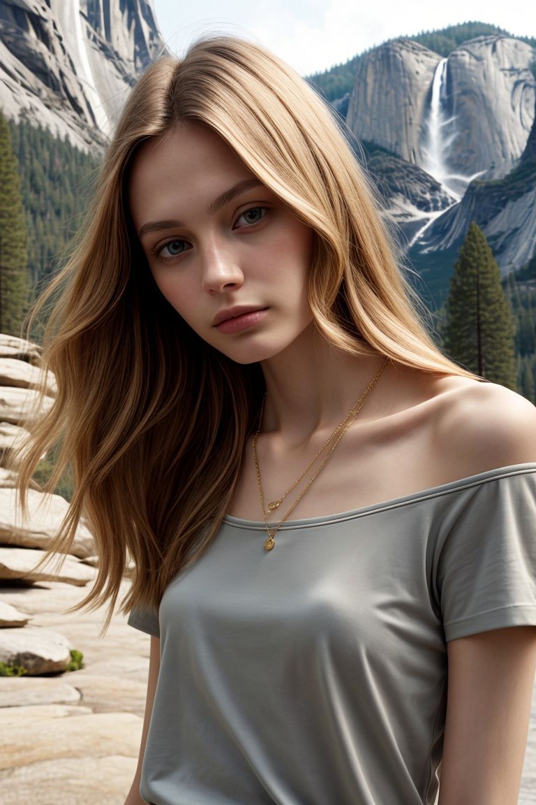 00005-2649965241-_lora_kawaii7.1.3_obj20_0.75_0.25_, European woman, closeup, (shirt), pants, (yosemite), gold necklace , ZM_maria, wide shoulder.jpg